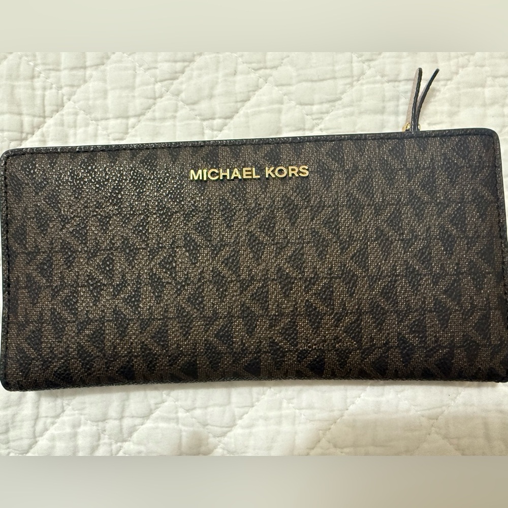 Michael Kors brown with pink wallet